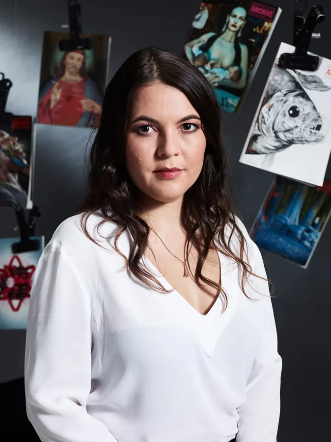 Diana Dragomir among Lürzer's Archive pages — portrait at Carioca Studio