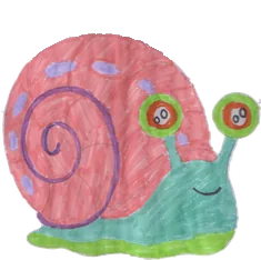 Gary the snail — a child's drawing from RADAR Kids